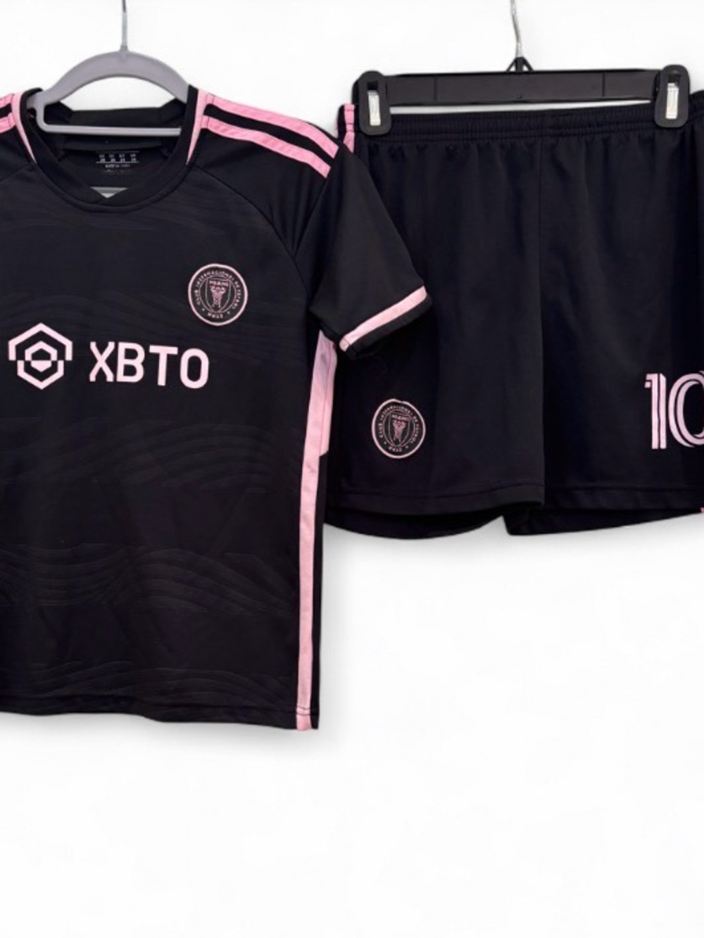 MIAMI Black and Pink Kids Soccer Jersey & Shorts Set